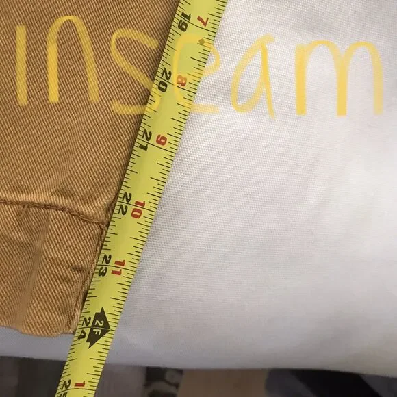 Free People Yellow Pleated Cotton Cropped Denim Casual Pants NWOT 12 - Picture 8 of 10